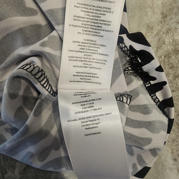 Michael Kors Black and White Crew Neck Short Sleeve Pull On Sheath Mini Dress S - Picture 16 of 16